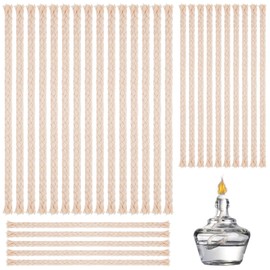 30 PCS 1/4" Round Oil Lamp Wicks Cotton Braided Lamp, Floating Wicks for Oil Candles Replacement Cotton Candle Wicks for Candle Making(5.91" & 7.87" Long)