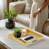 MAONAME Gold Decorative Tray with Handles, Foil Serving Tray for