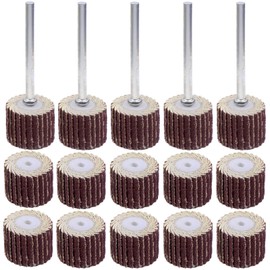 IROKCAKPT Flap Wheel, 0.1 inch (3 mm) Axis, #180, Sanding Flap Wheel, Set of 15 + 5 Axles, For Rotating Tools