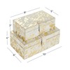 Deco 79 Leather Handmade Box with Gold Foil Paint, Set
