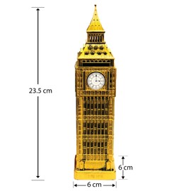 Money Boxes London Big Ben Money Box Made of Plastic with Metal Parts, Antique Style, Unisex, Metalic Gold