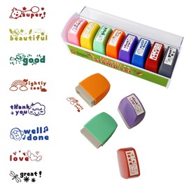 Powerful 8 Pcs Teacher Stamps Self Inking Stamps for Classroom Grading Motivation and Homework Review