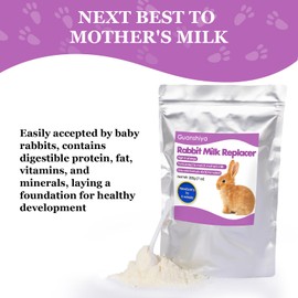 Rabbit Milk Replacer, 200 Grams Bunny Milk Replacement - High-Protein Formula for Newborn Bunnies & Orphaned Baby Rabbits, Supports Gut Health and Digestion
