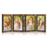 DUENPY 4 Folding 4x6 Picture Frame Horizontal Engineered Wood Accordion