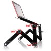 Universal Adjustable Folding Laptop Stand With Mouse Plate - Black,
