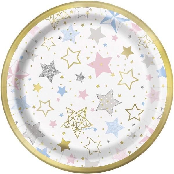 Foil Twinkle Twinkle Little Star Paper Cake Plates, 7", 8 Ct.