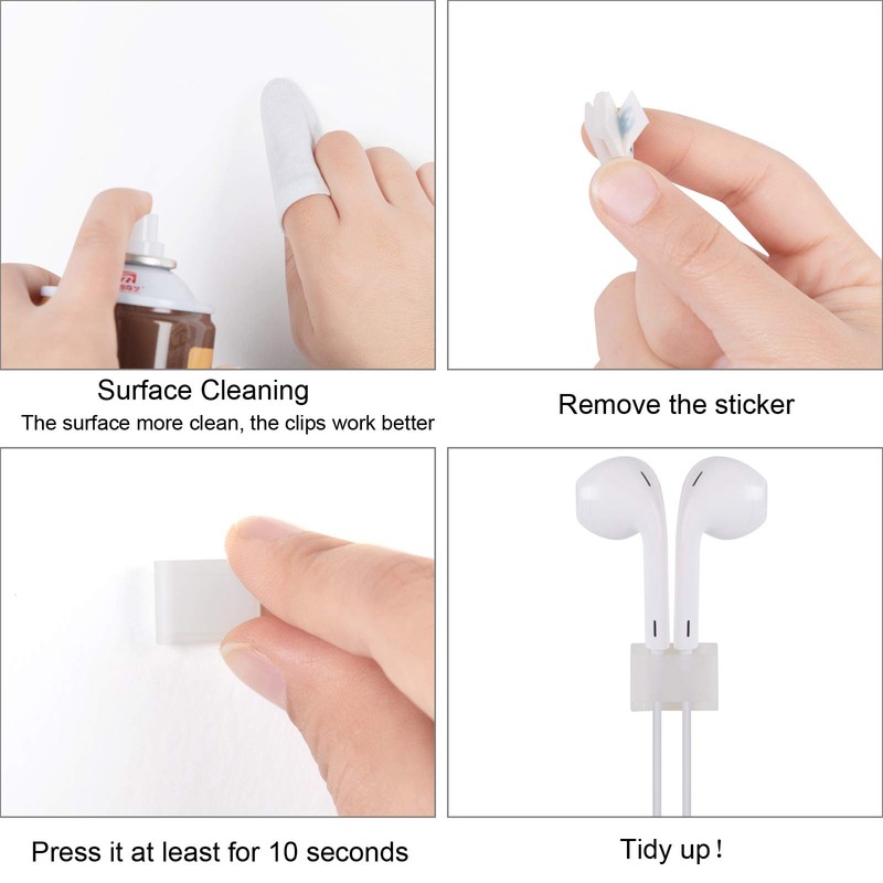 Cable Tidy Management Self Adhesive Cable Clips,100Pack Clamps Fix Led