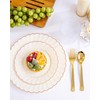 YOUBET 50Pcs Gold Plastic Spoons - Heavy Duty Plastic Spoons