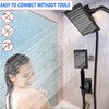 Black Shower Head and Handle Set All Metal, 8'' High