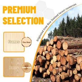 Beginner 10 Frame Bee Hive Beeswax Coated Includes Beehive Frames and Foundations (1 Deep Box & 1 Medium Box)