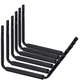 Yisunnan Garage Storage Jumbo Arm Hook Heavy Duty Wall Mount Organizer Utility Garden Hanger with EVA Protector, 6 Pcs 15" Kayak Storage Hooks