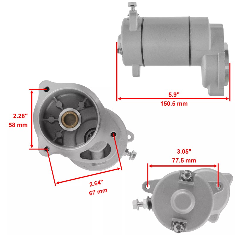 Caltric Starter With Drive Bendix and Relay Solenoid for Polaris