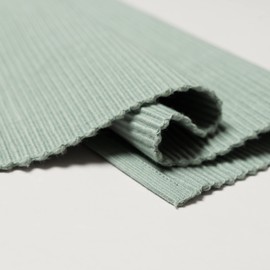 LINUM Plain Pack of 4 Placemats 35 x 46 cm 100% Ribbed Cotton Washable Light Ice Green