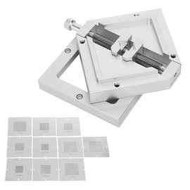 BGa Reballing Rework Station, BGa Reball Solde Station Diagonal Stencil, Universal Stencil Solder Aluminium Alloy Rework Kit for Computer CPU Phone Welder Kits HT 90