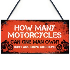 Red Ocean Biker Gifts Motorcycle Motorbike Accessories Gifts For Men Man Cave Garage Hanging Sign Gift For Him