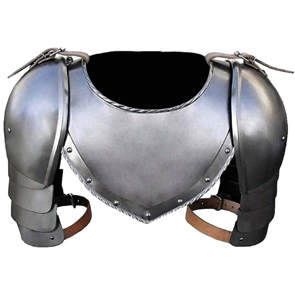 WAIZ Medieval Iron Gorget Spaulders Arm Shoulder Set | Viking