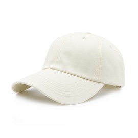 Waldeal Oversized Baseball Hats for Men Big Heads, Adjustable Cotton Large XL Baseball Cap Beige