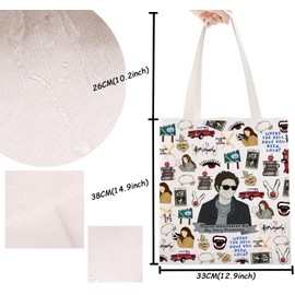 Vampire Merch Twilight Gift Horror Movie Inspired Edward Cullen Tote Bag for Movie Fans Robert Fans (Very Presence Tote)