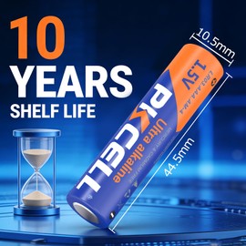 PKCELL AAA Batteries 8 Pack, Triple A Batteries, 1.5V High-Performance Alkaline Battery for Flashlights Keyboards Clocks Toys Remote Controls, 10-Year Shelf Life