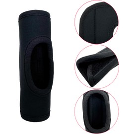 Wanty Neoprene Luggage Handle Wrap, Luggage Handle Wraps for Suitcase, Luggage Tags Identifiers with Hollow Design for Travel Accessories (3 PCS Black)