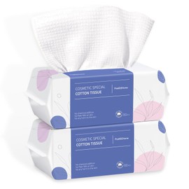 PoeticEHome Toalla facial desechable  Toallitas secas de limpieza facial de tejido de algodn extra gruesas  Paos biodegradables para quitar...        