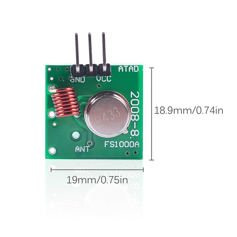 HiLetgo 5pcs 433MHz RF Wireless Transmisor y Receptor Módulo Link
