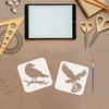 FINGERINSPIRE 9PCS Crow Painting Stencil with Paint Brush 15x15cm