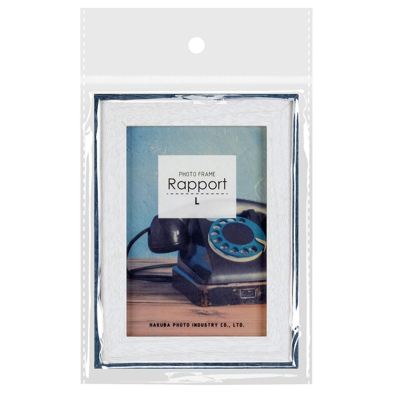 HAKUBA FWRP-BLL Wooden Picture Frame, Large Size, Blue, with Stand,