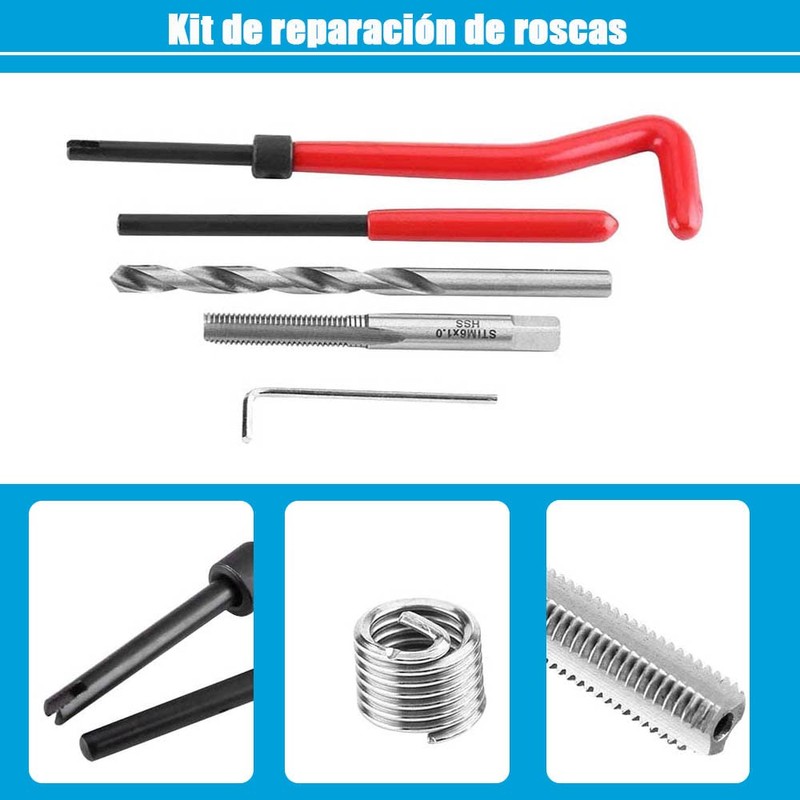 Bestgle 30pcs M6 Thread Repair Kit Thread Repair Kit Tool