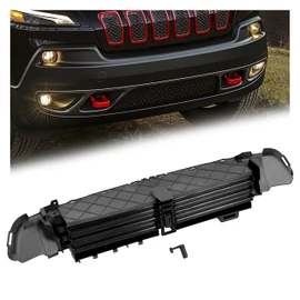 KUAFU Grille Shutter Assembly Compatible with 2014-2018 Jeep Cherokee SUV Replacement for 68164480AD 68246267AB W/O Motor Front Lower Bumper Radiator Air Shutter Black