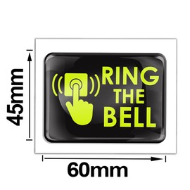 SkinoEu 2 x 3D Gel Sign Notification Symbol Ring The Bell Stickers Green Marking for Doorbell Gate Door KS 60