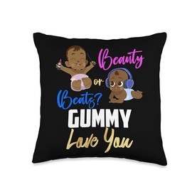 Cute Beauty Or Beat GUMMY Love You Gender Reveal Party Throw Pillow