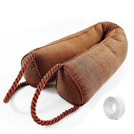 Under Door Draft Stopper-Weighted Door Draft Bottom Weather Stripping Noise Blocker for Doors and Windows (Brown, 36 inch)