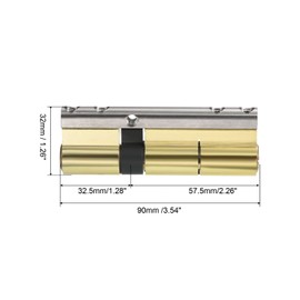 PATIKIL 32.5/57.5 (90mm Overall) European Double Lock Cylinder, Door Cylinder Lock with 2 Renovation Keys / 6 Owner Keys