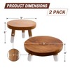 JOLLYMER 9” Round Dip Dyed Teak Plant Stand |Wood Risers