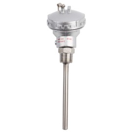 PT100 Temperature Probe, RTD PT100 Temperature Sensor Probe, Thermocouple Connection Head, Temperature Sensor for Controller - 1/2 Inch NPT Thread, Stainless Steel (Protecting Housing 100 mm)