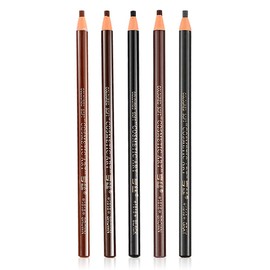 Set 5 Lapiz Cera Diseño y Rellenado Cejas Microblading Desenrrollable Punta Automatica Firme 5 Tonos Diferentes Maquillaje Cejas Facial Cosmetico Olvidate de Sacar Punta
