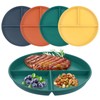 GOTRUST Divided Dinner Plate Sets, 4 Pieces Unbreakable Plates with