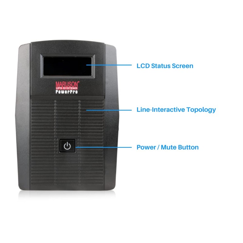 MARUSON 800VA UPS, AVR, 735J Surge Protection, 6 Outlets, Line