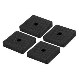 PATIKIL Rubber Anti-Vibration Pads, 8 Pcs Square Vibration Isolation Mats with Hole 1.97" x 1.97" x 0.4" for HVAC Air Conditioner Air Compressor Dryer, Black