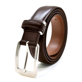 ENSERIO ECHIGO Japan Tanners Association Certified Business Belt, Himeji Leather, Genuine Leather, Made in Japan, Made in Japan, Men's, Gentleman, Large Size, Adjustable, dark brown