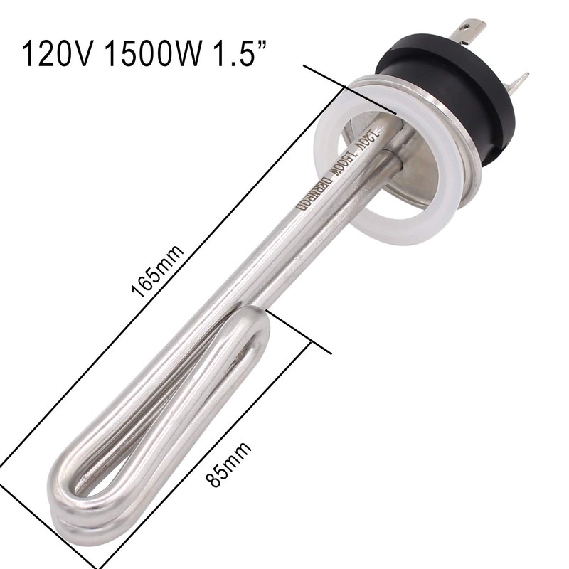 DERNORD 120V 1500W Tri-clamp Foldback Heating Element Stainless Steel Immersion