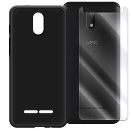AceSoft High Responsivity Shatterproof Heavy-Duty Wear-Resisting Tempered Glass Screen Protector Film Full Coverage Resistant Anti-Dirt Soft TPU Protective Case Compatible with Unimax UMX U696CL