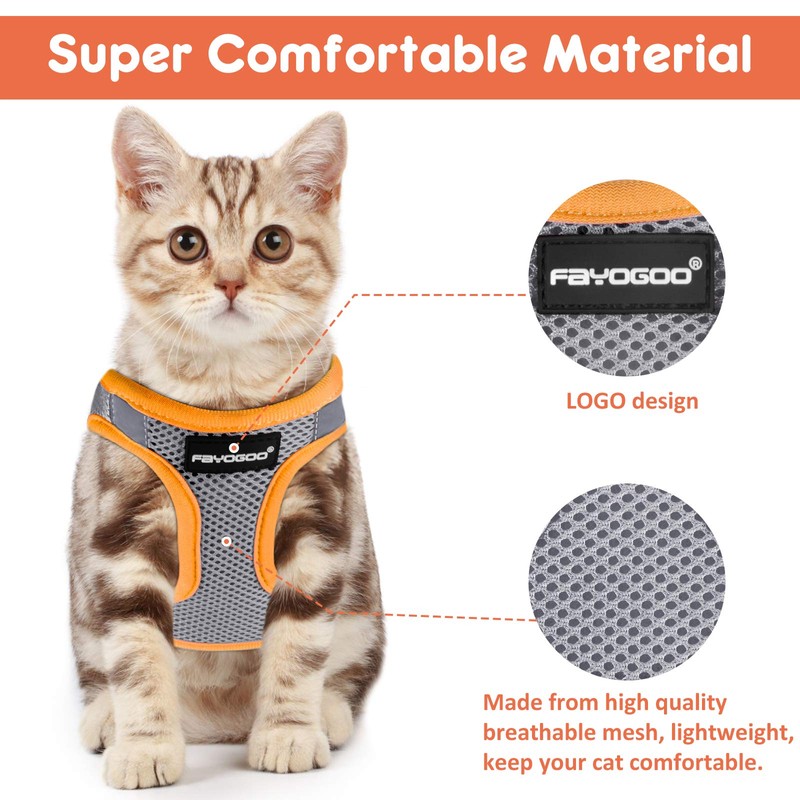 FAYOGOO Cat Harness and Lead Set, Cat Harness for Walking