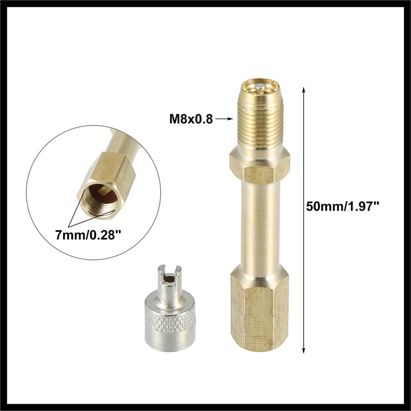 Hihaha 2pcs 50mm/1.97" Auto Tire Valve Stem Air Inflation Extension
