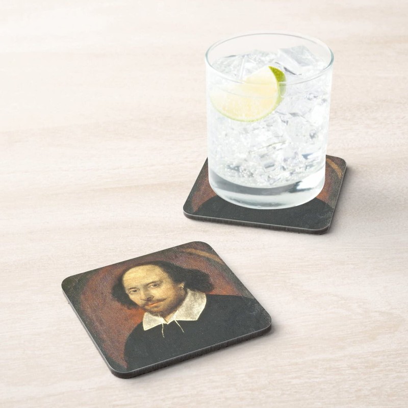 Cork Coaster - William Shakespeare English Writers Theatre Portrait Painting