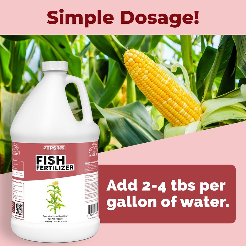 Fish Fertilizer, Complete Liquid Fish Plant Food,1 Gallon (128 oz)