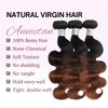 ANMETAN 1B/2/30 Ombre Body Wave Human Hair Bundles With Closure,