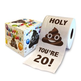 Printed TP Holy You're 20 Birthday Toilet Paper Gag Gift - 20th Bday Party Funny Birthday Gift Joke Toilet Paper Prank, Novelty Unique Birthday Presents for Men, Women, Family, Friends - 500 Sheets