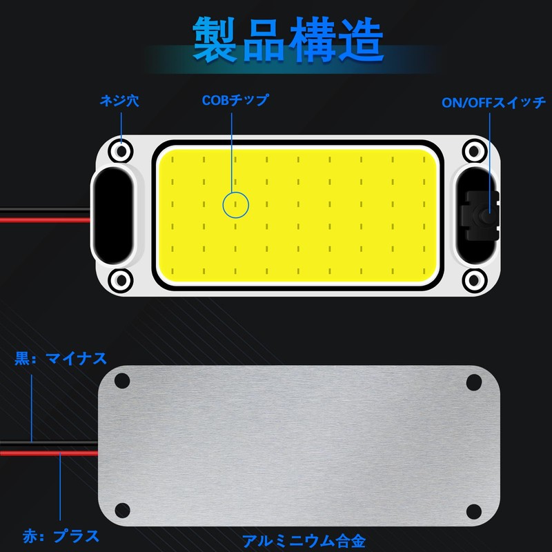 Kazuki DC 12-80V LED Room Lamp, Car Lighting, White, COB,